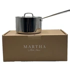 Nib Martha Stewart 3 Qt Tri-ply Stainless Steel Sauce Pan W/lid New Box. Price: $42.50.