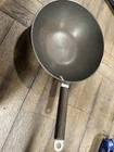 Commercial Aluminum Cookware 10.75" Flat Bottom Wok G165 Hc Wood Handle Rare Used. Price: $30.00.
