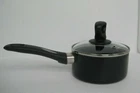 Mirro Get Grip Aluminum 1QT Nonstick Sauce Pan With Glass Lid Cover Black Used. Price: $15.00.