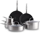 Greenpan Triclad Tri-ply Stainless Steel Ceramic Nonstick 10 Piece Cookware Set New. Price: $194.98.