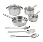Mainstays Stainless Steel Cookware Set, 10 Piece, Pots And Pans, Kitchen New. Price: $28.09.