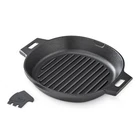 Pampered Chef 12 Cast Iron Grill Pan Skillet #100826 New. Price: $89.00.