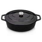 Iron Cast Oval Dutch Oven 9.3 Qt Black Bread Baking Pot Lid Enameled Vancasso New. Price: $179.99.