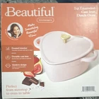 Beautiful 2 Qt Enameled Cast Iron Heart Dutch Oven W/ Lid Pink New. Price: $29.00.