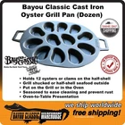 Cast Iron Oyster Clams Mussels Shellfish Grill Pan (dozen) By Bayou Classic 7413 New. Price: $52.88.