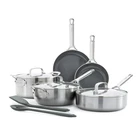 Greenpan Bobby Flay 10PC Stainless Steel Ceramic Nonstick Pots & Pans Set New. Price: $299.00.