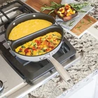 Nordic Ware Italian Frittata Pan Stainless Steel Non Stick Omelet Used Twice. Price: $25.95.