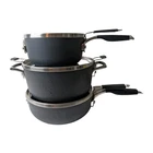 Calphalon Premier Space-saving Hard-anodized Nonstick Cookware Set, Black, Used. Price: $74.99.