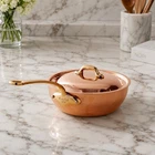 Mauviel M'150B Copper Curved Splayed Saut Pan New. Price: $264.99.