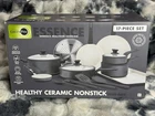 Greenpan Essence 17 Piece Cookware Set Non-toxic Ceramic Nonstick Pots & Pans New. Price: $164.97.