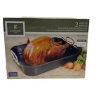 New Gibson Home Broxton Non-stick Steel Roasting Pan Set With Roaster Rack. Price: $14.99.