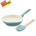 Greenpan Rio Healthy Ceramic Nonstick 8" Frypan And Spatula Set, Turquoise New. Price: $46.13.
