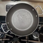 Vintage 12" Commercial Aluminum Calphalon Anodized 2-HANDLE Paella Fry Saute Pan Used. Price: $39.00.