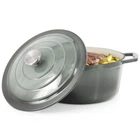 Megachef 5 Quarts Round Enameled Cast Iron Casserole With Lid In Gradient Gray New. Price: $46.91.