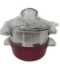 Kevin Dundon Red Color 3 Qt Sauce & Steamer Pot Stainless Steel 2 Handles Nib New. Price: $20.00.