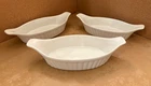 (3) White Au Gratin - Oven Baking Dish Set Of Made Japan Used. Price: $20.00.