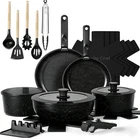 Umite Chef 21PCS Pots And Pans Set Stick, Cookware Large, Black New. Price: $134.65.