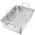 15 Roaster Roasting Pan With Baking And V-shaped Rack, P&p Chef Stainless New. Price: $61.55.