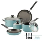 Farberware Easy Clean 12-PIECE Nonstick Cookware Set With Cooking Tools, Aqua New. Price: $47.90.
