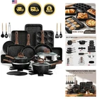 Non Stick Pots And Pans Set Kitchen Cookware Bakeware Induction 31 Pcs New. Price: $205.29.