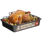 Bakkenmaster Nonstick Turkey Roasting Pan Rack Large Heavy-duty Carbon New. Price: $46.64.