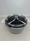 Staub Cast Iron Dutch Oven 4-QT Round Cocotte With Glass Lid, (white ) New. Price: $124.46.