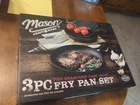 New In Box Mason Craft & More Cast Iron Fry Pan 3 Piece Set Pre-seasoned. Price: $70.00.