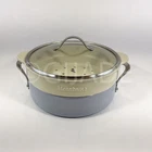 Bloomhouse 3PCS 6-QT Aluminum Enamel Everyday Pan Nonstick Ceramic Steamer Blue New. Price: $79.99.
