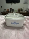 Vintage Corningware P-4 Casserole Dish 1.5 Qt W/ Pyrex Lid Cornflower Blue Euc Used. Price: $16.00.