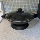 (Q48) Aroma Housewares AEW-306 Electric Wok With Tempered Glass Lid Easy Black Used. Price: $44.99.