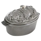 Staub Cast Iron 1-QT Pig Cocotte Graphite Grey New. Price: $259.95.