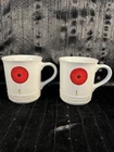 Rare Creuset White Mugs Red Balloon Girl Eiffel Tower Parisian Series Htf Two Used. Price: $90.00.