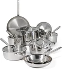 14-PIECE Tri-ply Stainless Steel Cookware Set With Glass Lids New. Price: $473.99.