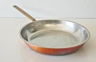 Vtg Spring Culinox 8" Copper Frying Pan Skillet Stainless Brass Handle Swiss Used. Price: $39.99.