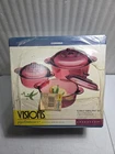 6PC Visions Corning Cranberry Versa-pot Cookware Set 1-QT, 1.5-QT, 2.5-QT W/ Lid New. Price: $269.97.