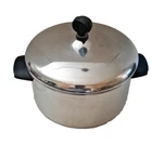 Farberware Aluminum Clad Stainless 2 Qt. Double Handle Stock/saucepan Pot W/ Lid Used. Price: $24.99.