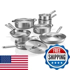 Vednhol Stainless Steel Cookware Set 14 Pcs Tir-ply Pots And Pans Pfoaptfe New. Price: $448.26.