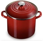 Creuset Enameled Steel Stock Pot 8 Qt. & Lid Ombre Red Cerise Lite Wear New. Price: $75.00.