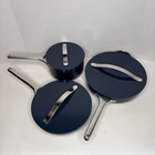 Caraway Home Ceramic Non-stick 6PCS Cookware Set Oven-safe Navy Used. Price: $129.99.