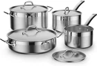 8-PIECE Stainless Steel Cookware Set Professional Pots & Pans With Lids New. Price: $217.99.