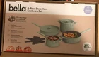 Bella 9 Piece Non Stick Cookware Set Nib Pots Pans Lids Mint Green New. Price: $99.99.