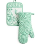 Pioneer Woman Agatha Oven Mitt Pot Holder 2PC Floral Green White Kitchen Gift New. Price: $24.27.