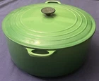 Creuset #34 Enameled Cast Iron Dutch Oven 13.25 Qt (green) Used. Price: $399.99.