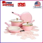 Paris Hilton 10-PIECE Clean Ceramic Nonstick Cooking Pots And Pans With Lids New. Price: $84.99.