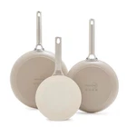 Greenpan 8" 10" & 12" 3 Piece Frying Skillet Set, Hard Anodized Ceramic New. Price: $147.00.
