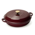Carote Enameled Cast Iron Braiser Pan, Shallow Dutch Oven Qt, Fig New. Price: $94.99.
