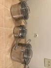 Emeril By All Clad 3 Piece Cookware Stainless Steel Pots & Pan W/lids Used. Price: $127.50.