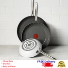 T-fal Ceramic Nonstick Frypan 3-PIECE Cookware Set 8" 10.5" 12" Skillet Gray New. Price: $67.60.
