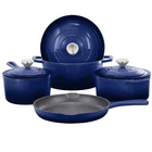 Megachef 7 Piece Enameled Cast Iron Cookware Set In Blue New. Price: $174.00.