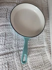 Cooks Essentials 9" Cast Iron Enamel Blue White Cooking Frying Pan Skillet New. Price: $25.00.